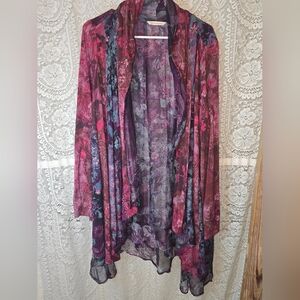 Soft Surroundings Long Sleeve Floral Paisley Flowy Womens Cardigan XL